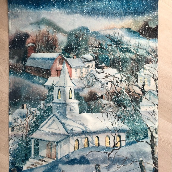 Toland Kathleen Parr McKenna Snowy Winter Scene Flag - Picture 8 of 11
